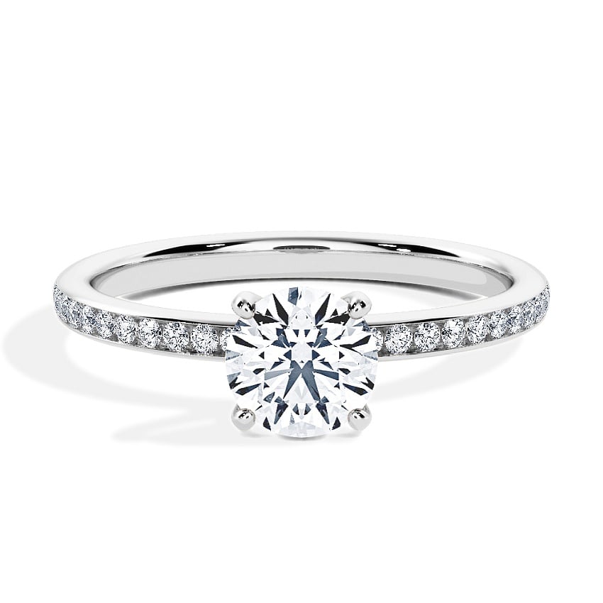 Engagement Ring White Gold - 0.70ct Diamonds - Model N°3013 Brilliant, Channel Engagement Ring White Gold - 0.70ct Diamonds - Model N°3013 Brilliant, Channel