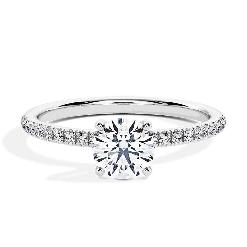 Engagement Ring White Gold - 0.70ct Diamonds - Model N°3013 Brilliant, Pavé