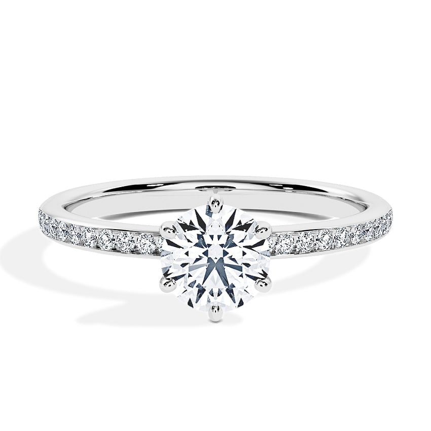 Engagement Ring White Gold - 0.70ct Diamonds - Model N°3014 Brilliant, Channel Engagement Ring White Gold - 0.70ct Diamonds - Model N°3014 Brilliant, Channel