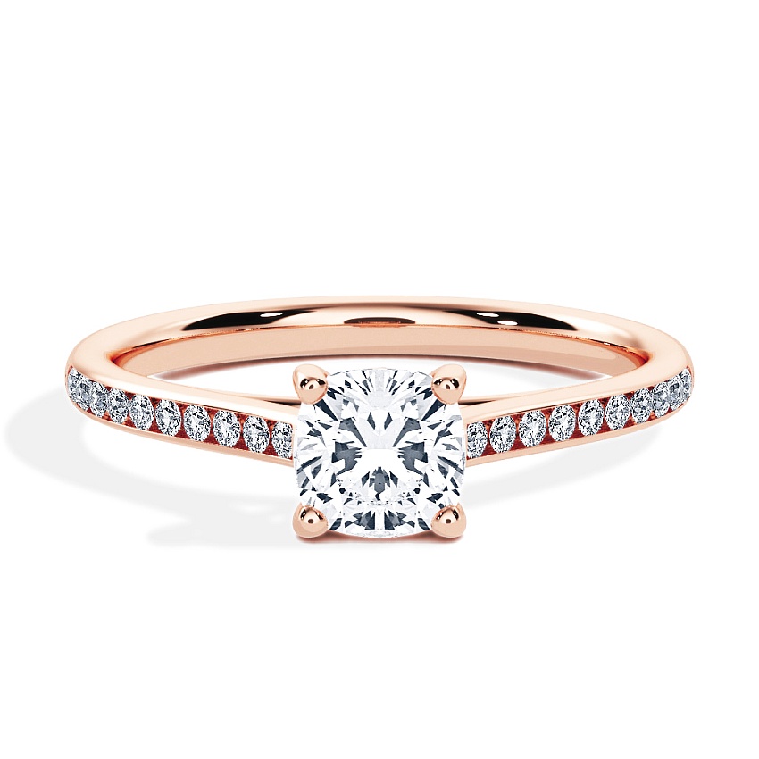 Engagement Ring Rose Gold - 0.70ct Cushion - Model N°3015, Channel