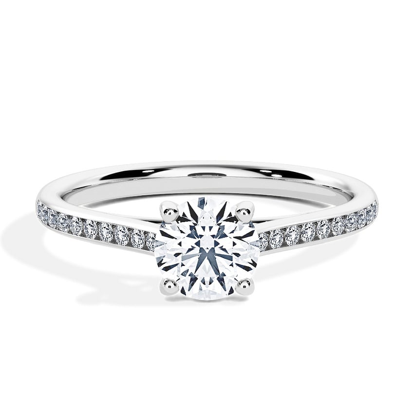 Engagement Ring White Gold - 0.70ct Diamonds - Model N°3015 Brilliant, Channel Engagement Ring White Gold - 0.70ct Diamonds - Model N°3015 Brilliant, Channel