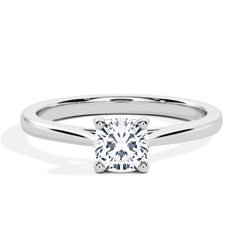 Engagement Ring Platinum - 0.50ct Cushion - Model N°3015, Solitaire Engagement Ring Platinum - 0.50ct Cushion - Model N°3015, Solitaire