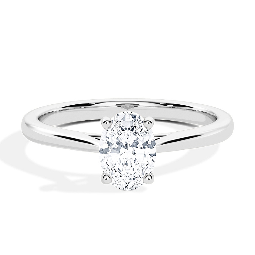 Engagement Ring White Gold - 0.30ct Oval - Model N°3015, Solitaire Engagement Ring White Gold - 0.30ct Oval - Model N°3015, Solitaire