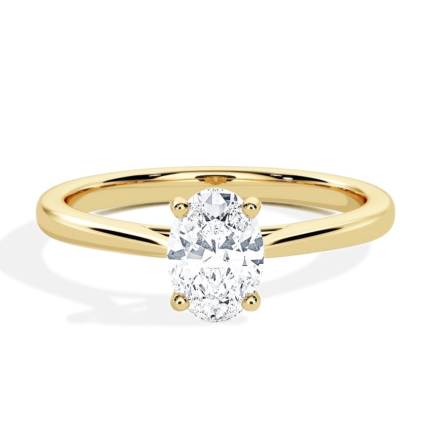 Engagement Ring Yellow Gold - 0.50ct Diamonds - Model N°3015 Oval, Solitaire Engagement Ring Yellow Gold - 0.50ct Diamonds - Model N°3015 Oval, Solitaire