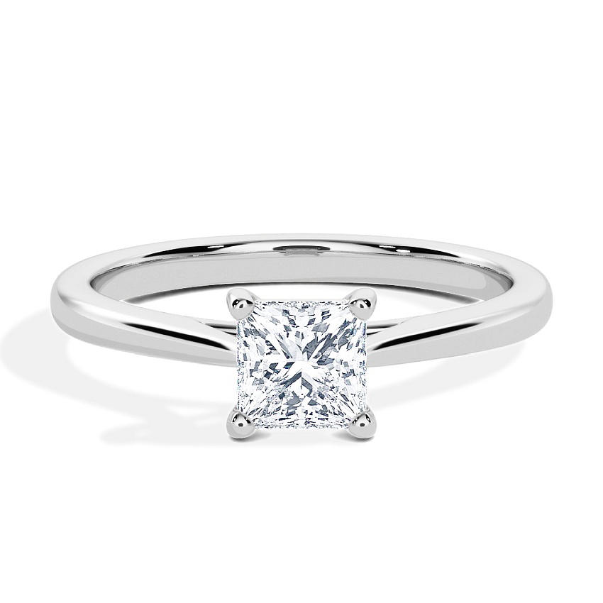 Engagement Ring Platinum - 0.30ct Princess - Model N°3015, Solitaire Engagement Ring Platinum - 0.30ct Princess - Model N°3015, Solitaire