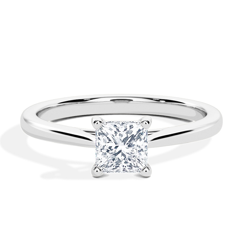 Engagement Ring White Gold - 0.30ct Princess - Model N°3015, Solitaire Engagement Ring White Gold - 0.30ct Princess - Model N°3015, Solitaire