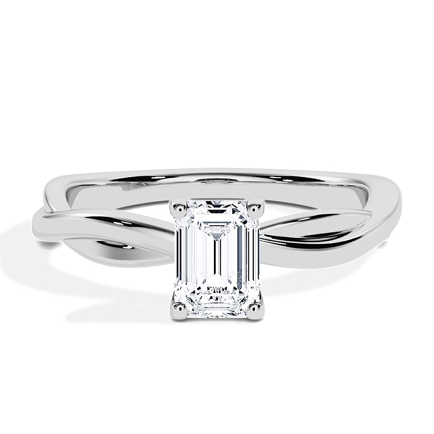 Engagement Ring Platinum - 0.30ct Emerald - Model N°3016, Solitaire