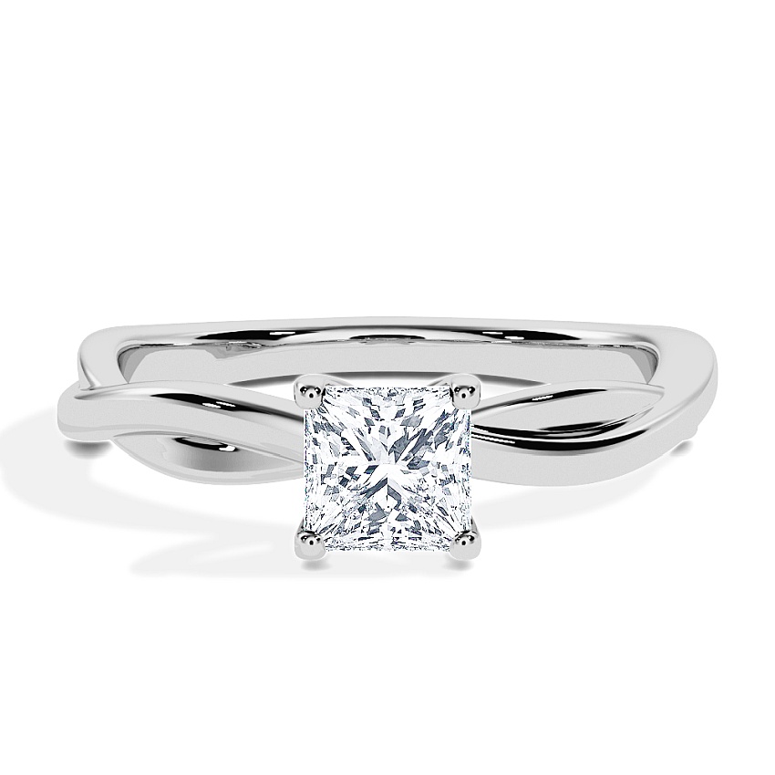 Engagement Ring Platinum - 0.30ct Princess - Model N°3016, Solitaire Engagement Ring Platinum - 0.30ct Princess - Model N°3016, Solitaire