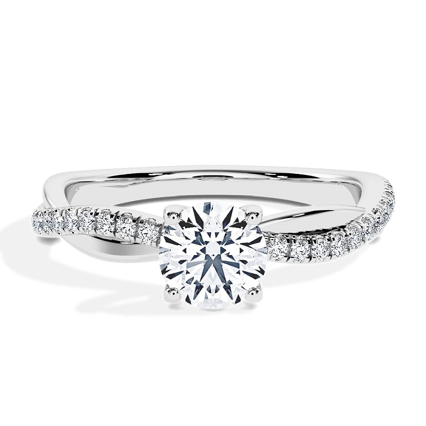 Engagement Ring White Gold - 0.80ct Diamonds - Model N°3016 Brilliant, Pavé