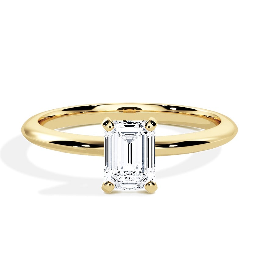 Engagement Ring Yellow Gold - 0.50ct Diamonds - Model N°3021 Emerald, Solitaire Engagement Ring Yellow Gold - 0.50ct Diamonds - Model N°3021 Emerald, Solitaire