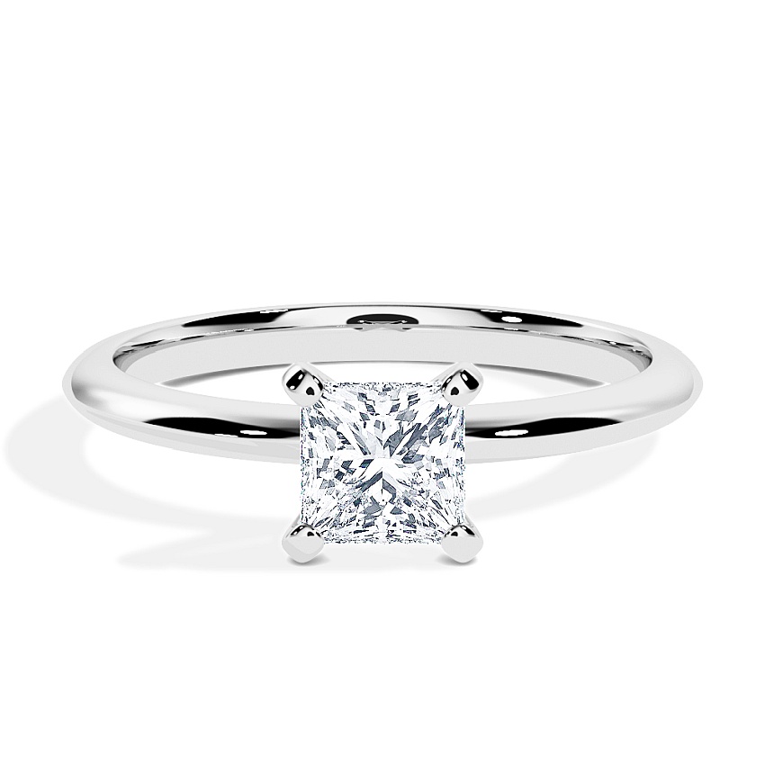 Engagement Ring White Gold - 0.30ct Princess - Model N°3021, Solitaire Engagement Ring White Gold - 0.30ct Princess - Model N°3021, Solitaire