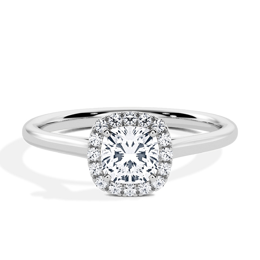 Engagement Ring Platinum - 0.64ct Cushion - Model N°3409, Halo Engagement Ring Platinum - 0.64ct Cushion - Model N°3409, Halo