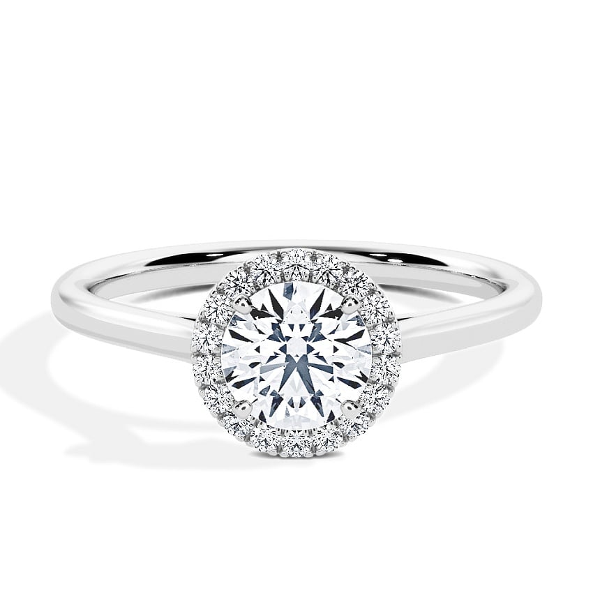 Engagement Ring White Gold - 0.64ct Diamonds - Model N°3409 Brilliant, Halo